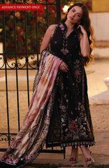 Luxury Lawn By Farah Talib Aziz Unstitched Lawn Embroidered 3 Piece Suit - FTALXL-03- Blanca Black - Summer Collection