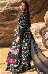 Summer Dream By Manara Unstitched Lawn Embroidered 3 Piece Suit - MNMSDRL-04- Black Pearl-Summer Collection