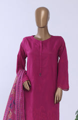 Chikankari BY HZ Textiles  Ready to wear Embroidered 3 Piece Suit -HZCHKEMB -05- Shocking Desire-  Summer Collection