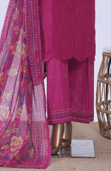 Chikankari BY HZ Textiles  Ready to wear Embroidered 3 Piece Suit -HZCHKEMB -05- Shocking Desire-  Summer Collection