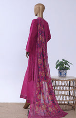 Chikankari BY HZ Textiles  Ready to wear Embroidered 3 Piece Suit -HZCHKEMB -05- Shocking Desire-  Summer Collection