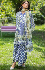 Bridgerton By Elaf Unstitched Lawn Printed 3 Piece Suit  - ELFBRGLP-5A- Violette- Summer Collection
