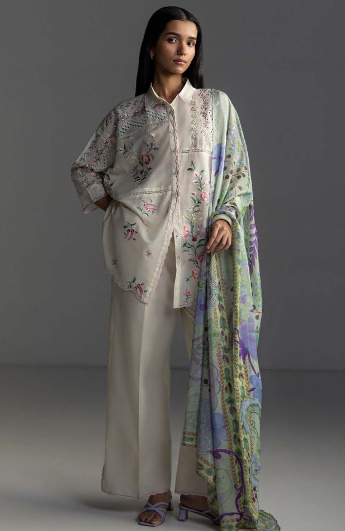 Coco Lawn By Zara Shahjahan Embroidered Lawn Suits Unstitched 3 Piece - CCLZSL4B - ISLA - Summer Collection