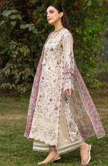 Chikankari by Elaf Unstitched Lawn Embroidered 3 Piece Suit - ELFCKL5A- Mehr -Summer Collection
