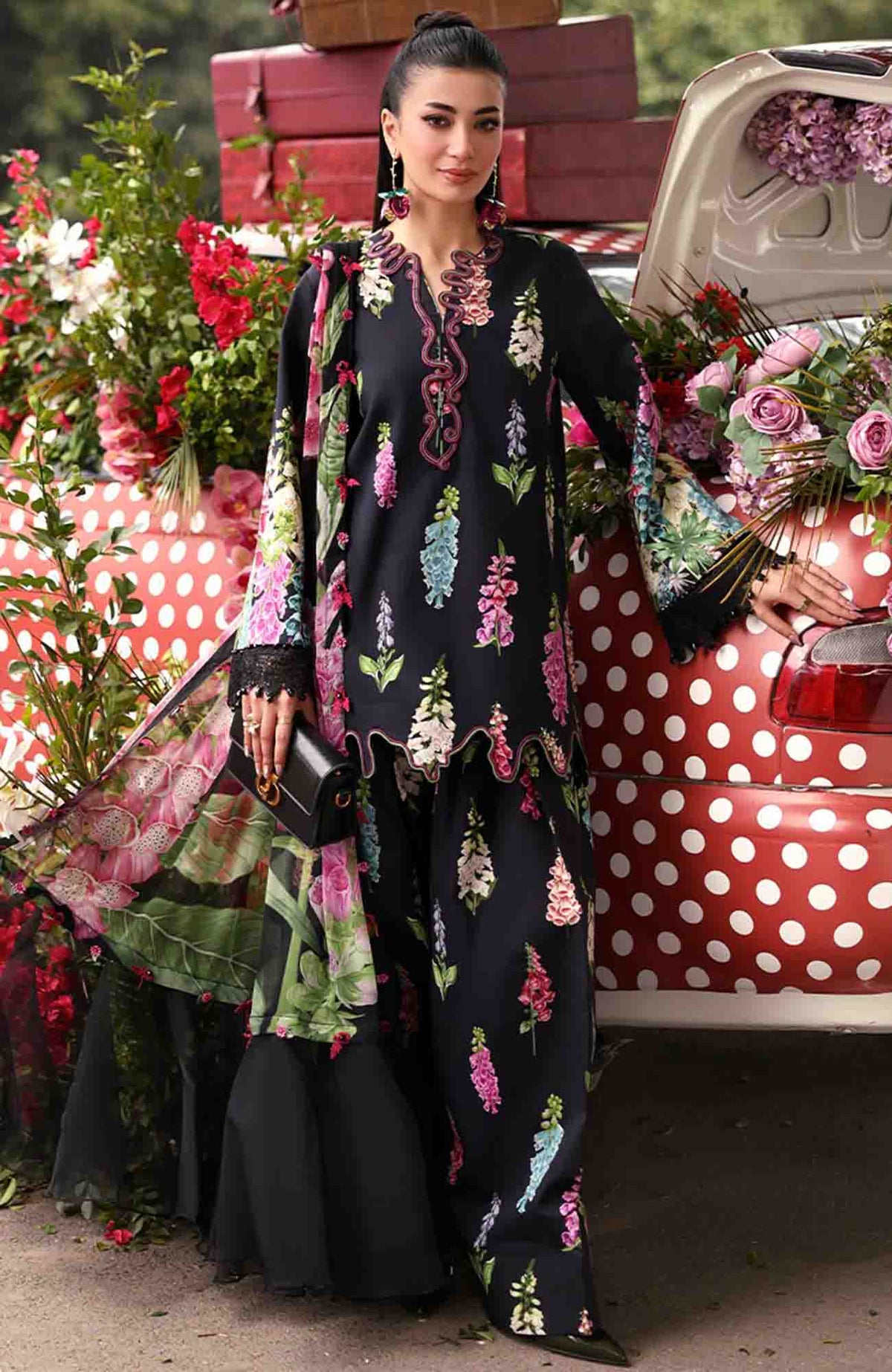 M Prints Eid II- By Maria B Unstitched Lawn Prints 3 Piece Suit  - MBMPEIDII-5B- Summer Collection