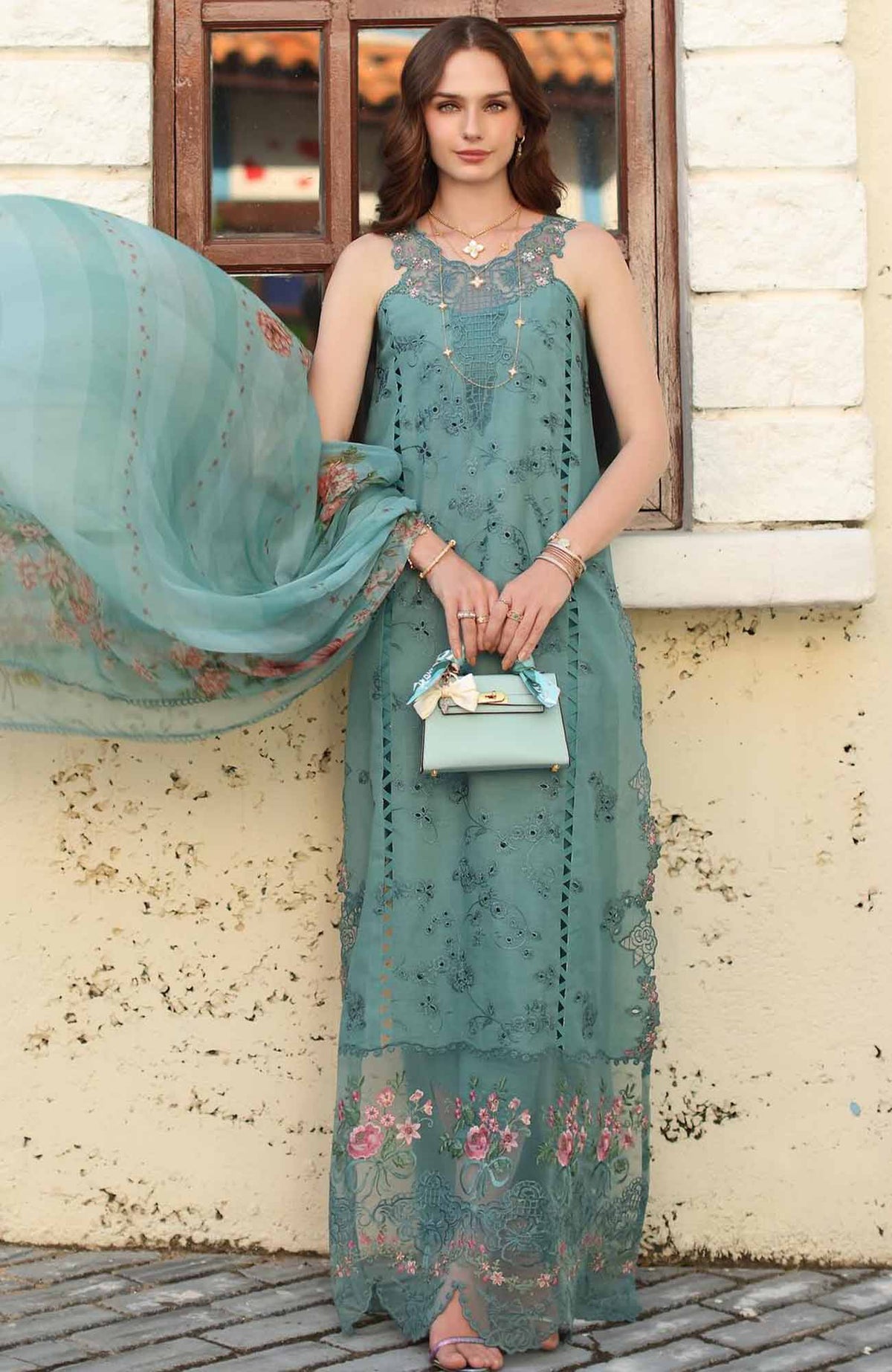 Noor Chikankari By Saadia Asad Unstitched Lawn Embroidered 3 Piece Suit - NSACKL-5B -  Summer Collection