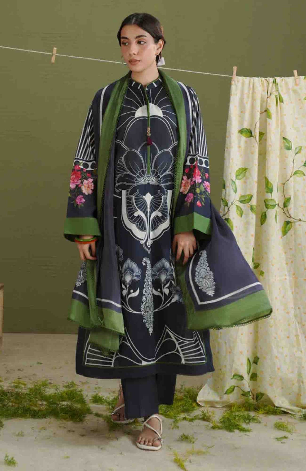 Coco  Prints Drop-One By Zara Shahjahan Unstitched Lawn Printed 3 Piece Suit - CCZSLP-10B - Raya   - Summer Collection