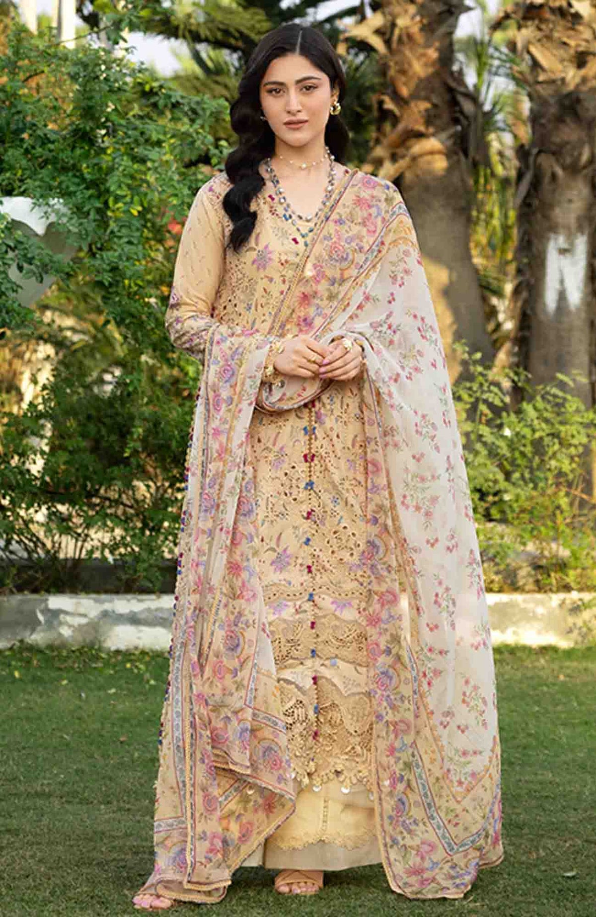 Chikankari by Elaf Unstitched Lawn Embroidered 3 Piece Suit - ELFCKL5B- Khushee -Summer Collection