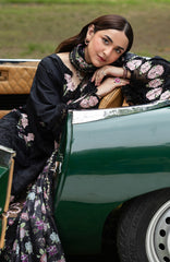 Luxury Lawn VoII By Elaf Unstitched Lawn Embroidered 3 Piece Suit - ELFLXL-5B- Black Mascara - Summer Collection