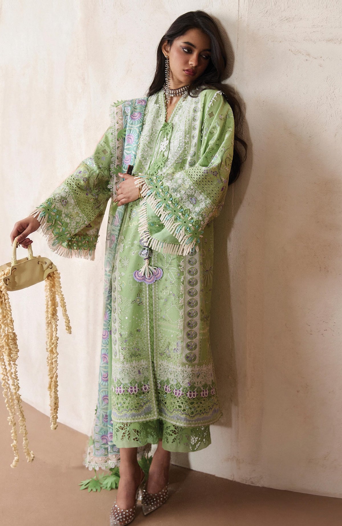 Eid Lawn By Suffuse Unstitched Lawn Embroidered 3 Piece Suit - SUFEDLXL-  Naviel - Summer Collection