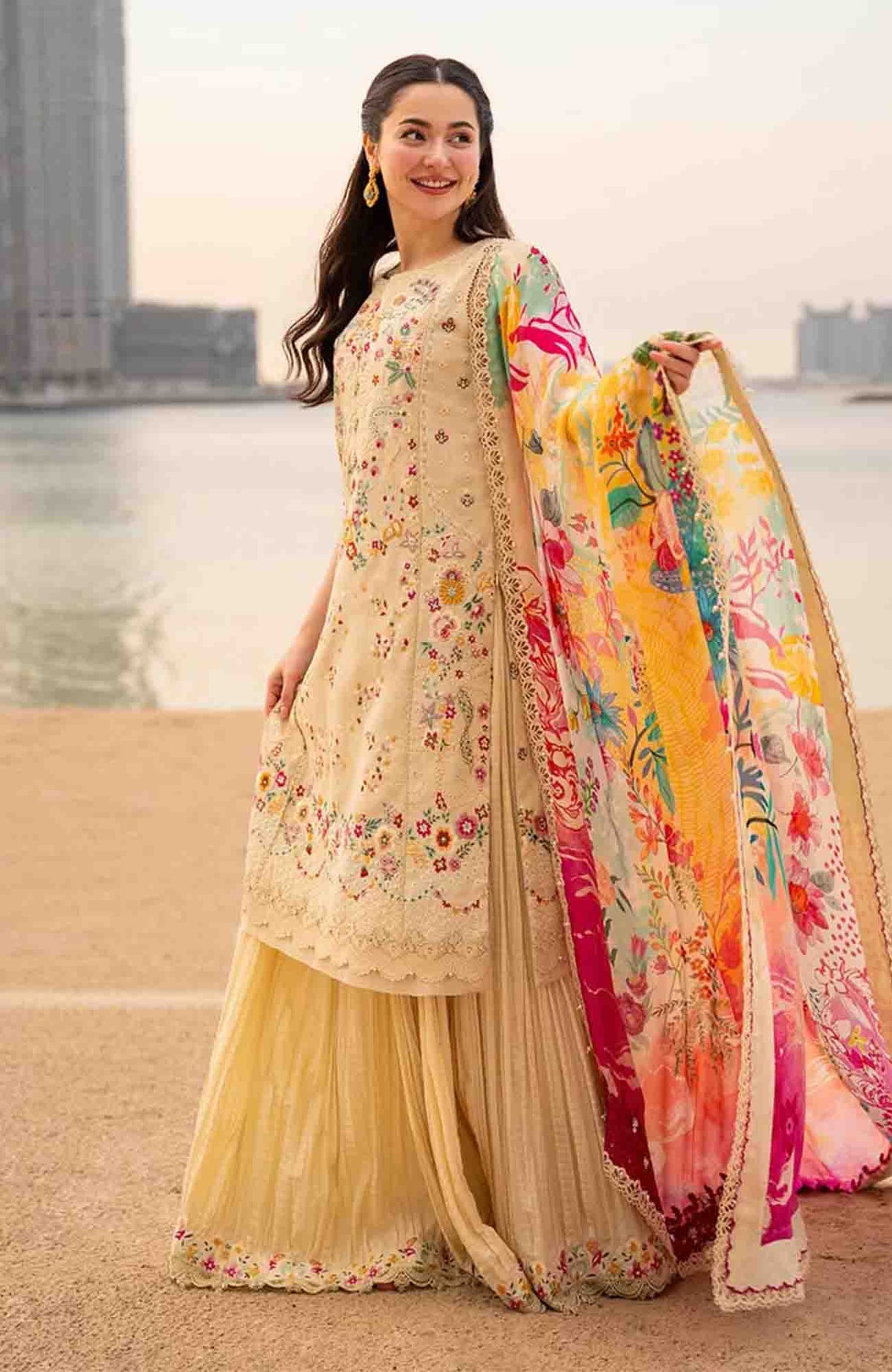 AYA –Luxury Lawn By Faiza Saqlain Unstitched Lawn Embroidered 3 Piece Suits - FSQLXL-MERJEM- Summer Collection