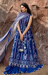 Siraa Lawn by Sadaf Fawad Khan Embroidered Suit Unstitched 3 Piece - SFKSIL05-Neel- Summer Collection