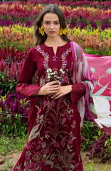 The Secret Garden - Hemline By Mushq Unstitched Lawn  Embroidered 3 Piece Suit MQHMSGL - 09 - Aurora Petals -  Summer Collection