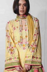 Jugnu by Hussain Rehar Unstitched Lawn Embroidered 3 Piece Suits- -JUGELXL-05- Jahan- Summer Collection