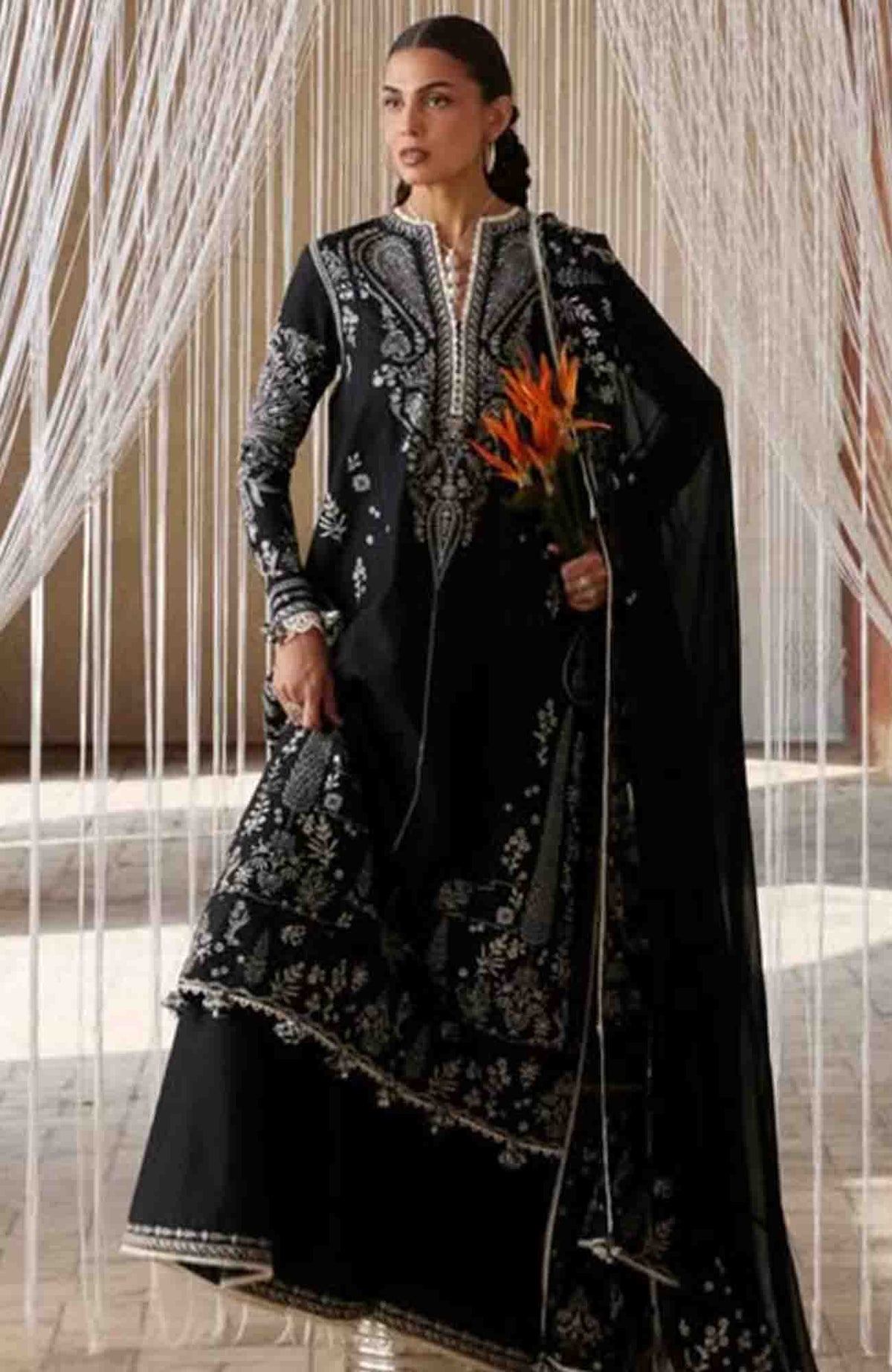 Zan By Hussain Rehar Unstitched Lawn Embroidered 3 Piece Suit -HRZANLXL-13- Meshki- Summer Collection