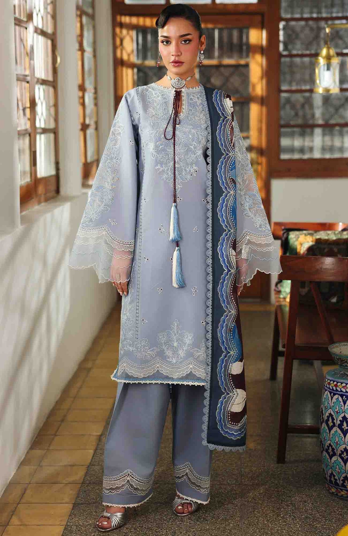 Lumina By Bin Ilyas Unstitched Lawn Embroidered 3 Piece Suit BNLYLMN-05-  Summer Collection