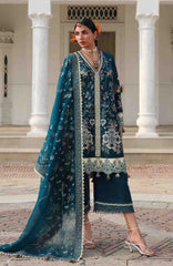 Kala Bagh By Hussain Rehar Unstitched Luxury Lawn Embroidered 3 Piece Suit - HRKBLXL-05- Azraq- Summer Collection