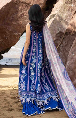 Siraa Lawn by Sadaf Fawad Khan Embroidered Suit Unstitched 3 Piece - SFKSIL05-Neel- Summer Collection