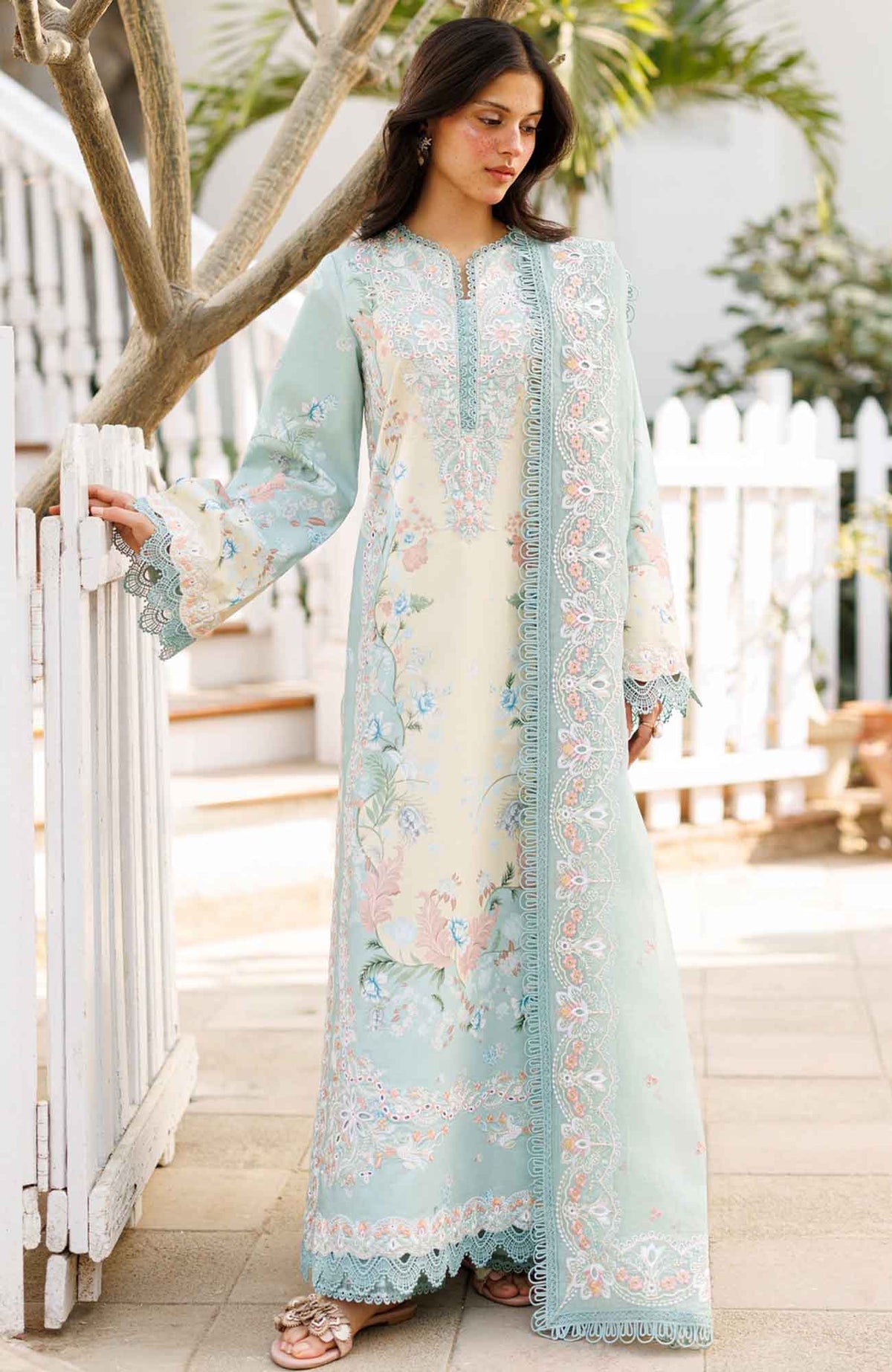 Summer Together  by Afrozeh Unstitched Lawn Embroidered 3 Piece Suit - AFRSTGL-05- Seléa - Summer Collection