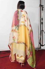 Jugnu by Hussain Rehar Unstitched Lawn Embroidered 3 Piece Suits- -JUGELXL-05- Jahan- Summer Collection