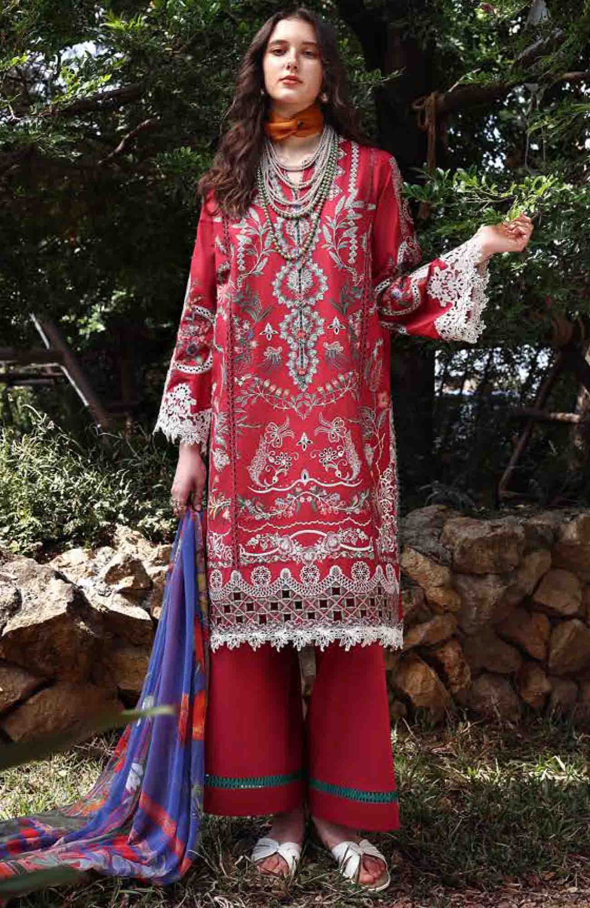 Belle Saison by Esmel Unstitched Lawn Embroidered 3 Piece Suit - ESLBLS-06-Sylea - Summer Collection