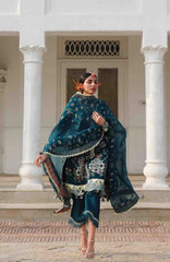 Kala Bagh By Hussain Rehar Unstitched Luxury Lawn Embroidered 3 Piece Suit - HRKBLXL-05- Azraq- Summer Collection