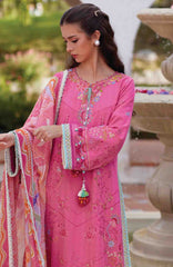 Luxury Lawn By Farah Talib Aziz Unstitched Lawn Embroidered 3 Piece Suit - FTALXL-05- Palmira Pink- Summer Collection