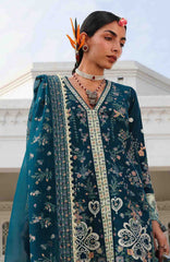 Kala Bagh By Hussain Rehar Unstitched Luxury Lawn Embroidered 3 Piece Suit - HRKBLXL-05- Azraq- Summer Collection