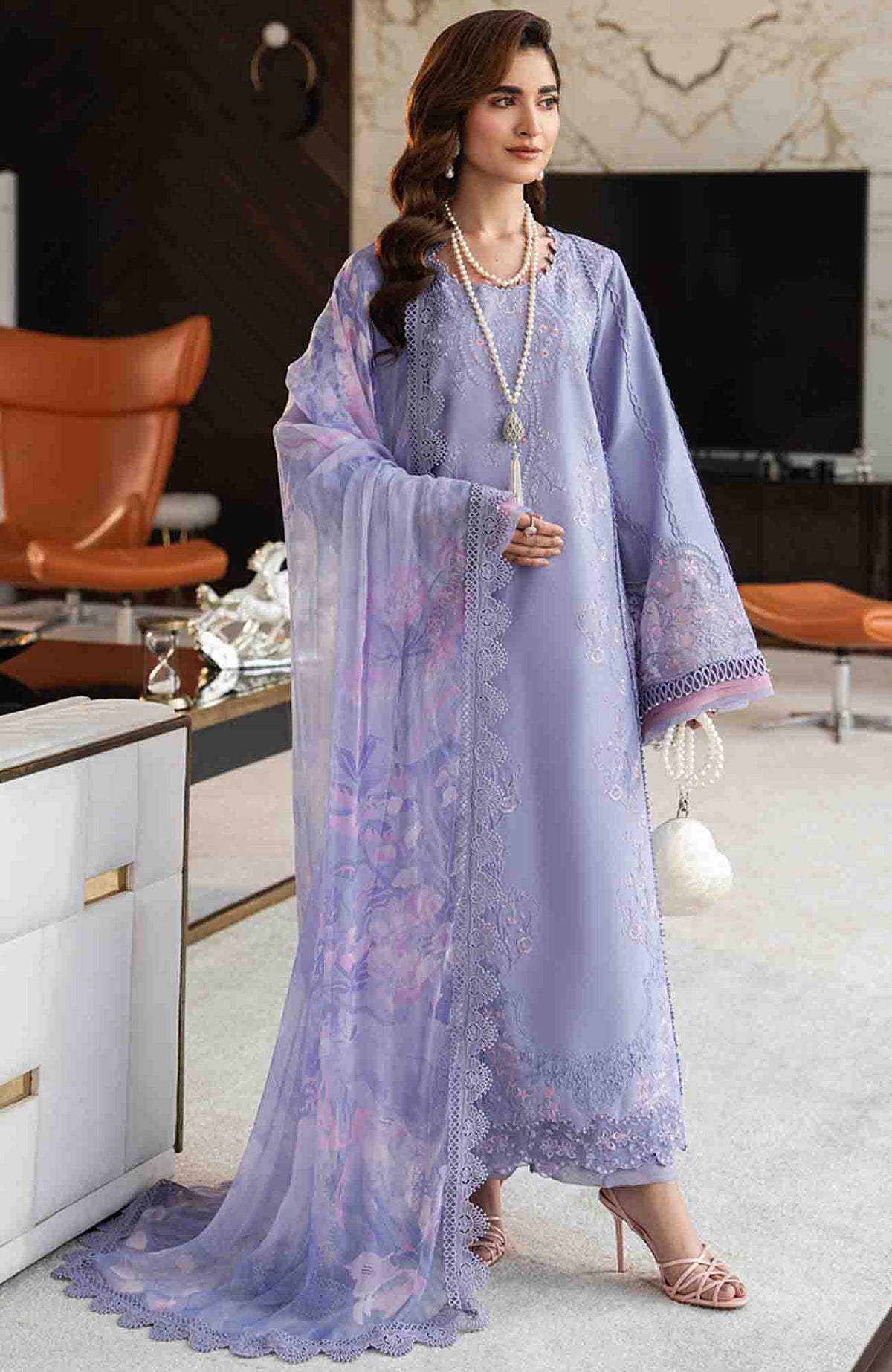 Carnation By Rang Rasiya  Unstitched  Lawn Embroidered 3 Piece Suit RRCRTL-05- Mila- Summer Collection