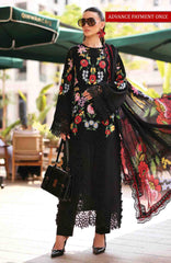 Luxury Lawn By Maria B Unstitched Lawn Embroidered 3 Piece Suit - MBLXL-10B- Summer Collection