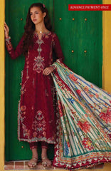 Luxury Lawn By Farah Talib Aziz Unstitched Lawn Embroidered 3 Piece Suit - FTALXL-02- Sofia Scarlet  - Summer Collection