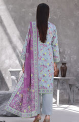 Maya Cambric Vol 1  BY Aizal Ready to wear Printed 3 Piece Suit -AZLV1MYA -07-  Light Blue Floral-  Winter Collection