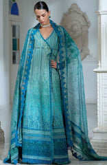 Luxury Lawn By Sobia Nazir Unstitched Lawn Embriodered 3 Piece Suit - SNLEL-6A- Summer Collection