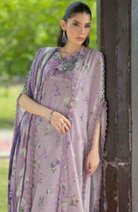 Bridgerton By Elaf Unstitched Lawn Printed 3 Piece Suit  - ELFBRGLP-6A- Lilac Garden- Summer Collection