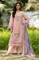 Luxury Lawn VoII By Elaf Unstitched Lawn Embroidered 3 Piece Suit - ELFLXL-6A- Blushing Rose - Summer Collection