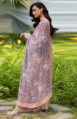 Luxury Lawn VoII By Elaf Unstitched Lawn Embroidered 3 Piece Suit - ELFLXL-6A- Blushing Rose - Summer Collection
