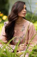 Luxury Lawn VoII By Elaf Unstitched Lawn Embroidered 3 Piece Suit - ELFLXL-6A- Blushing Rose - Summer Collection