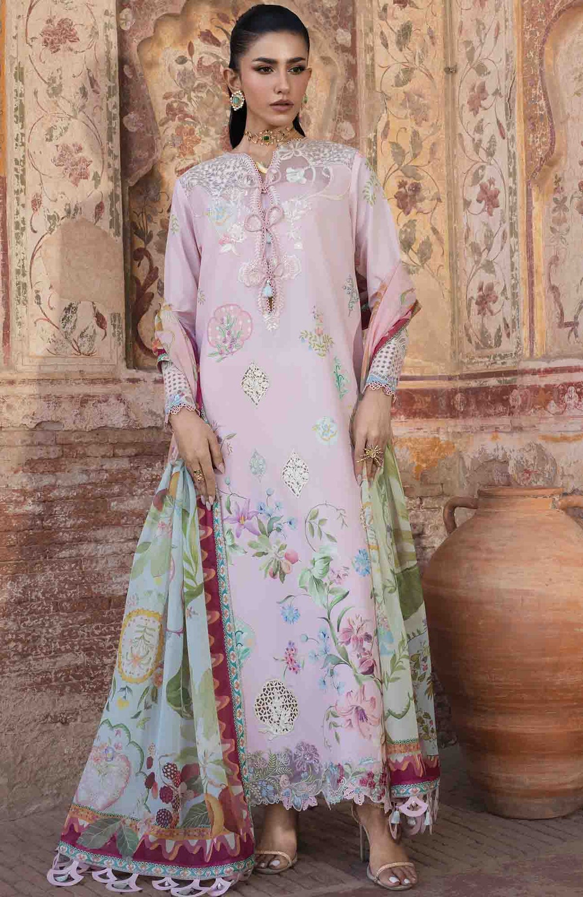 Bloom  By Saira Shakira Unstitched Lawn Embroidered 3 Piece Suits- SRSKBLM-6A- Maelle- Summer Collection