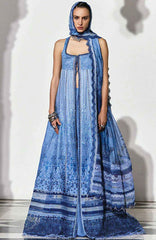 Luxury Lawn By Sobia Nazir Unstitched Lawn Embriodered 3 Piece Suit - SNLEL-6B- Summer Collection