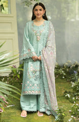 Luxury Lawn VoII By Elaf Unstitched Lawn Embroidered 3 Piece Suit - ELFLXL-6B- Mint Story- Summer Collection