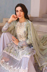 Luxury Lawn By Maria B Unstitched Lawn Embroidered 3 Piece Suit - MBLXL-6B- Summer Collection