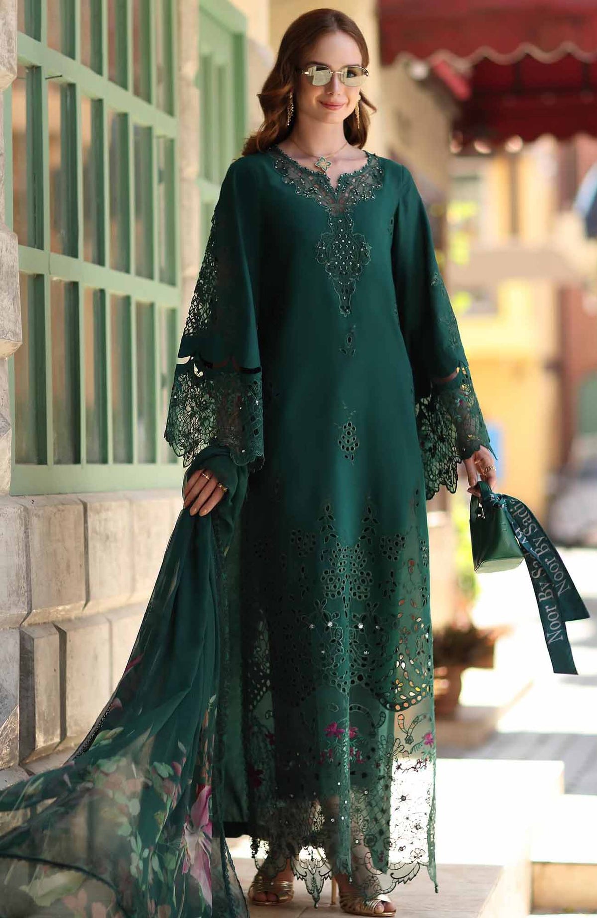Noor Chikankari By Saadia Asad Unstitched Lawn Embroidered 3 Piece Suit - NSACKL-6B -  Summer Collection