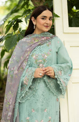 Luxury Lawn VoII By Elaf Unstitched Lawn Embroidered 3 Piece Suit - ELFLXL-6B- Mint Story- Summer Collection