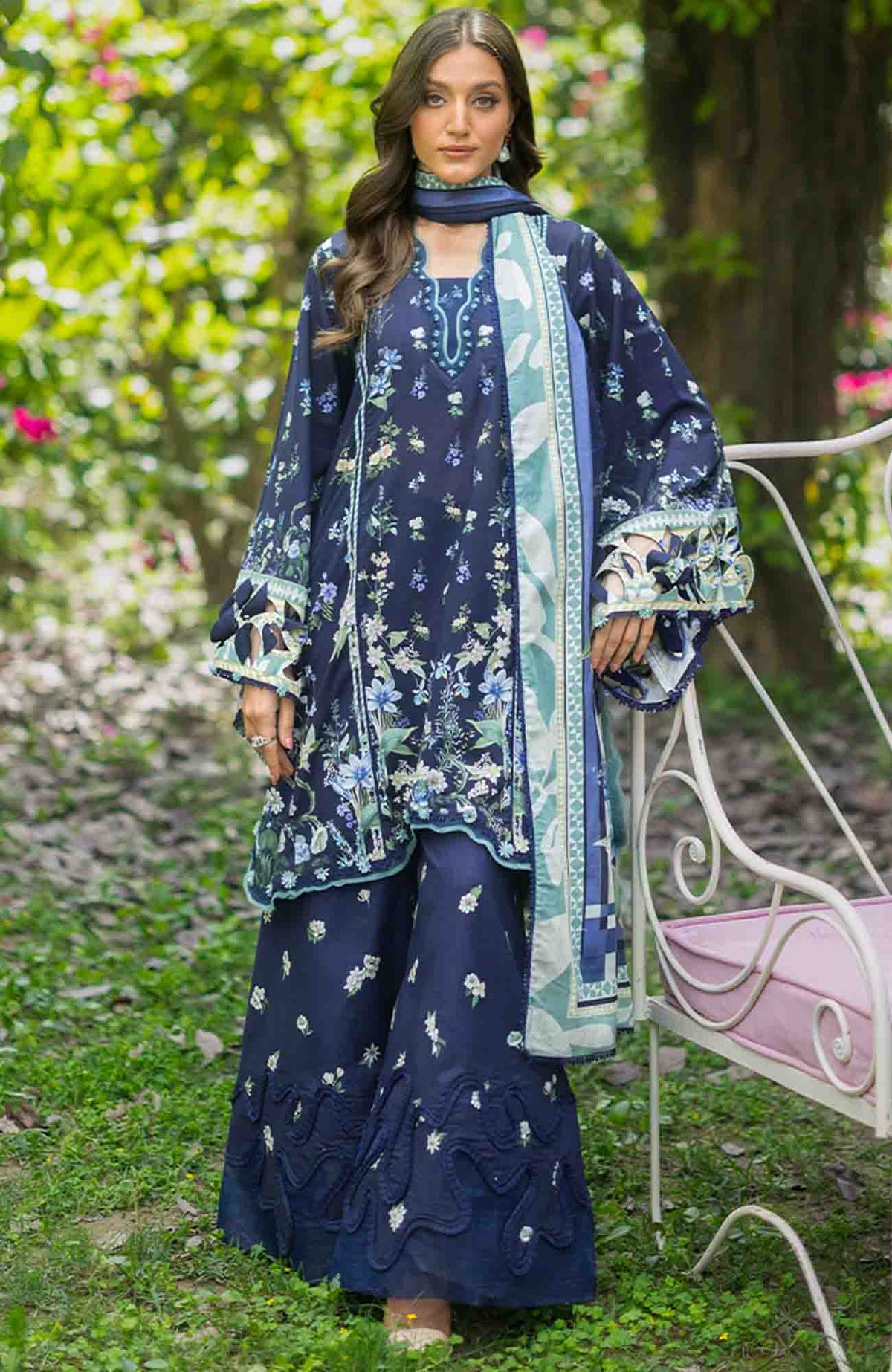 Bridgerton By Elaf Unstitched Lawn Printed 3 Piece Suit  - ELFBRGLP-6B- Fiorita- Summer Collection