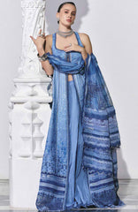 Luxury Lawn By Sobia Nazir Unstitched Lawn Embriodered 3 Piece Suit - SNLEL-6B- Summer Collection