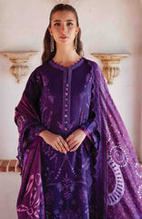 Luxury Lawn By Farah Talib Aziz Unstitched Lawn Embroidered 3 Piece Suit - FTALXL-06- Vicenta Violet - Summer Collection