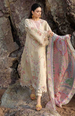 Siraa Lawn by Sadaf Fawad Khan Embroidered Suit Unstitched 3 Piece - SFKSIL06- Sunheri- Summer Collection
