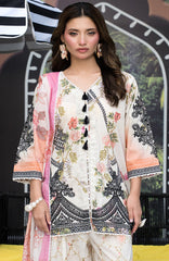 Luxury Lawn By Regalia Unstitched  Lawn Embroidered 3 Piece Suit  - RGLASIBLXL-05- Peach Pari- Summer Collection