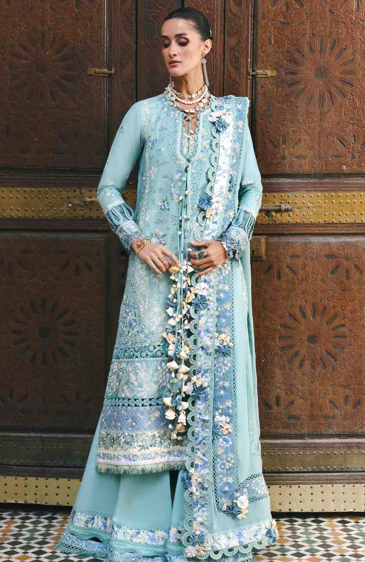 Reine Luxury By Republic Unstitched Lawn Embroidered 3 Piece Suits- RPRLXL-3A- Lilas- Summer Collection