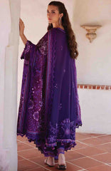 Luxury Lawn By Farah Talib Aziz Unstitched Lawn Embroidered 3 Piece Suit - FTALXL-06- Vicenta Violet - Summer Collection